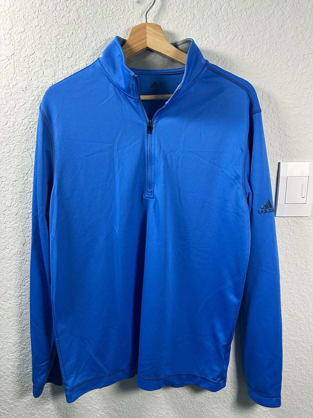 Adidas Lightweight Quarter-Zip Pullover Size M Blue